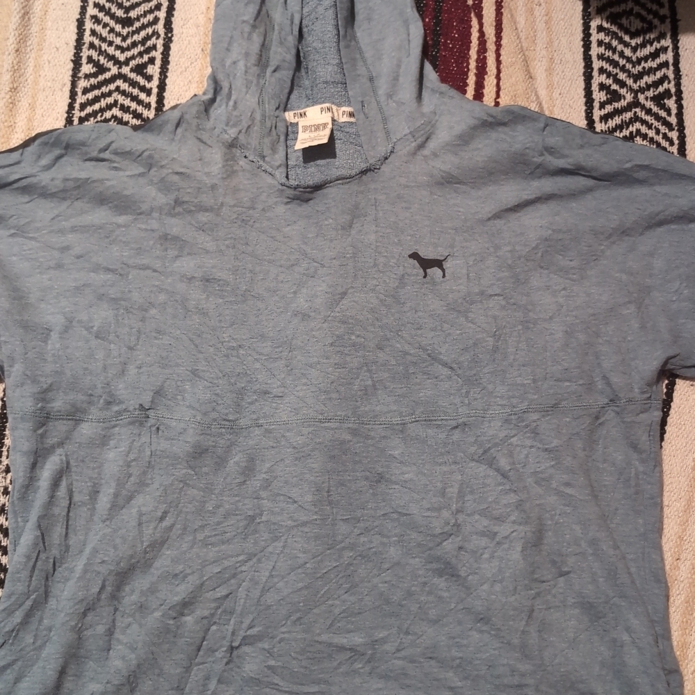 PINK Victoria's Secret Blue Hoodie Shirt